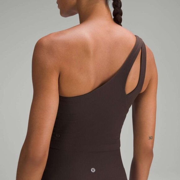 Lululemon Ribbed Nulu Asymmetrical Yoga Tank - Espresso - Size 8 - Picture 6 of 7